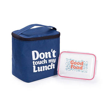 Термосумка "Ланч бег Don't touch my lunch" maxi (синій)