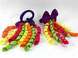 Детские резинки с бантиками и серпантином, набор 12 шт., разные цвета, фото 2