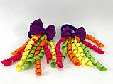 Детские резинки с бантиками и серпантином, набор 12 шт., разные цвета, фото 3