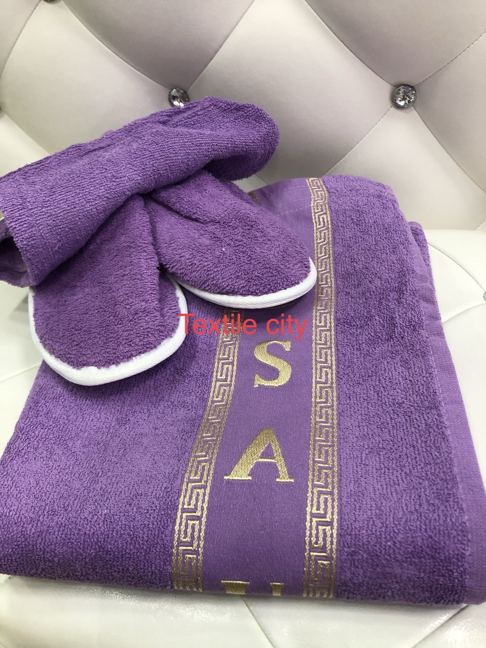 Набор для сауны женский - юбка на липучке,полотенце для волос ,тапочки MERZUKA. - фото 4 - id-p410062962