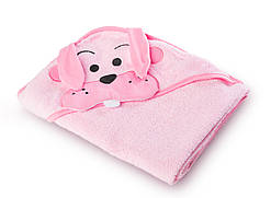 Дитячий махровий рушник з куточком Sensillo Water Friends Pink (02595)