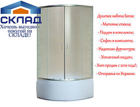 Душова кабіна Sansa S 80/40 80х80 см, напівкруг, глибокий піддон.