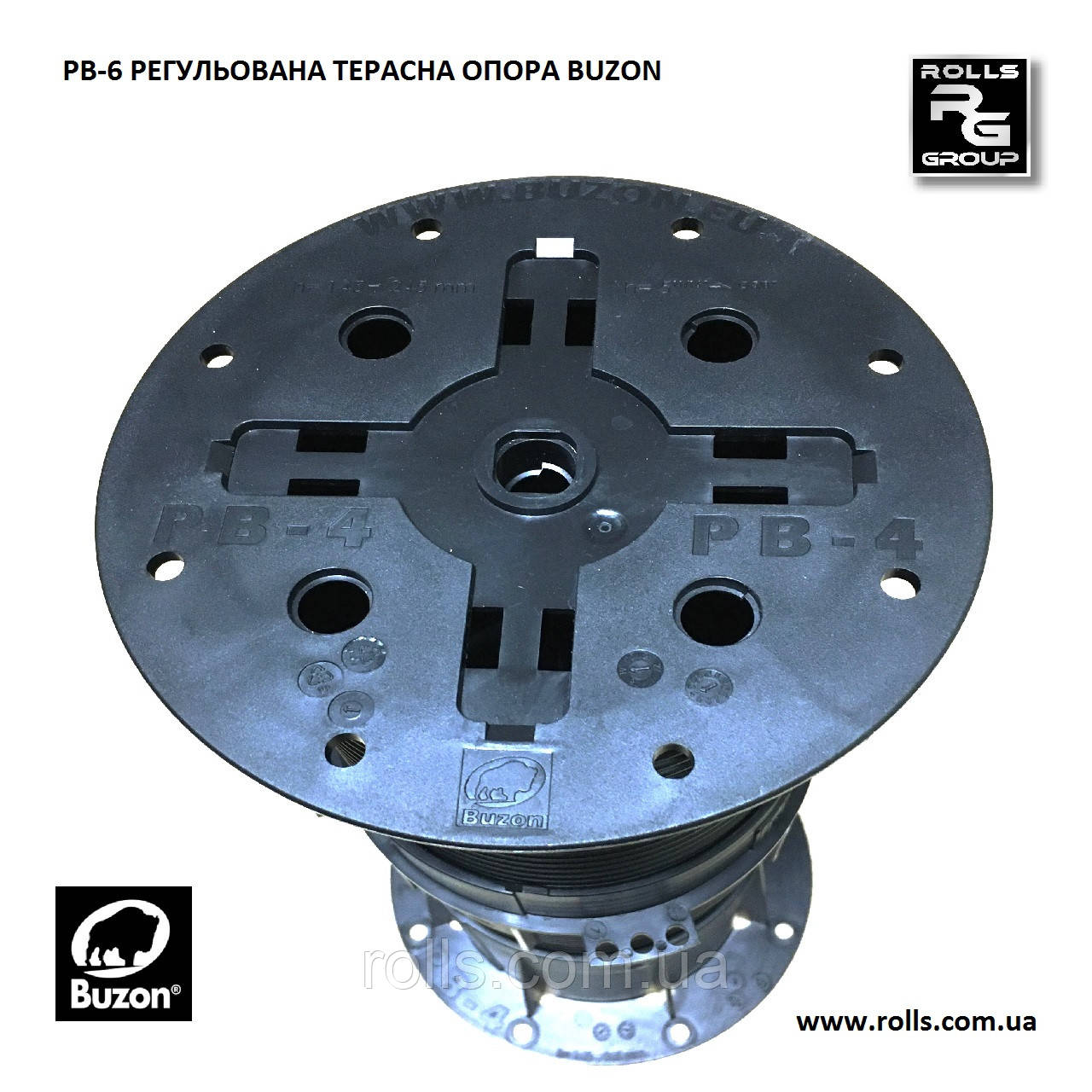 PB-6 Опора регульована висота 285-367мм, без коректора ухилу, керамограніт 20мм, дошка тераса, фото 1