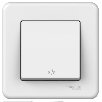 Клавішний вимикач білий (для дзвінка) Leona Schneider Electric