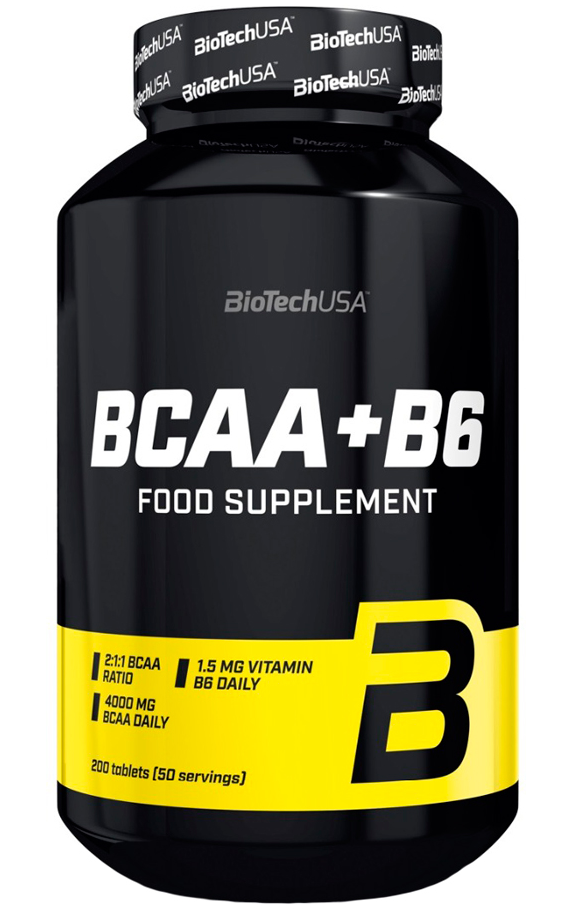 Амінокислоти BioTech — BCAA+B6 (200 таблеток)