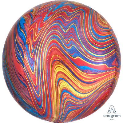 Фольгована куля 3d сфера А 16" Агат кольоровий colorful marble