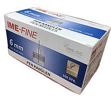 Голки IME-FINE універсальні для шприц-ручок, 6 мм, 100 шт.