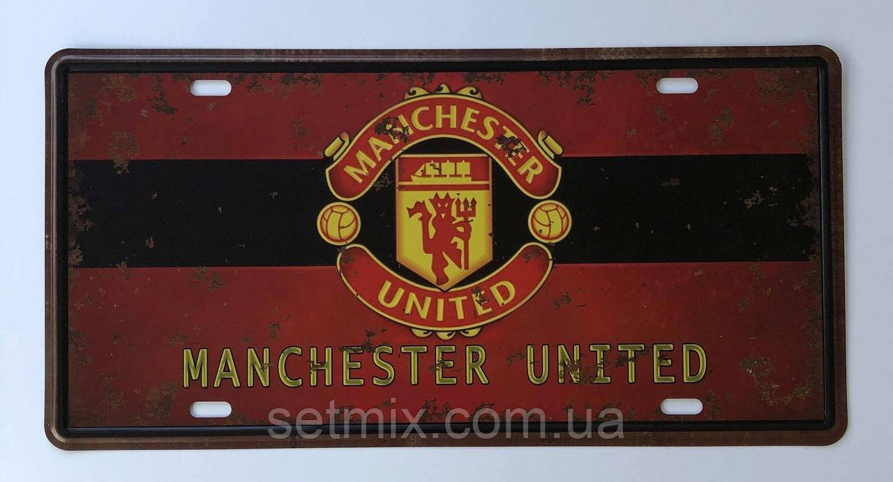Металева ретро-табличка "Manchester United" 15х30 см