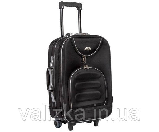 Текстильний маленький чемодан для ручної поклажі Suitcase на колесах чорний, фото 2