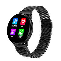 Сенсорний розумний смарт годинник Smart Watch CF68 Чорний з тонометром пульсоксиметром