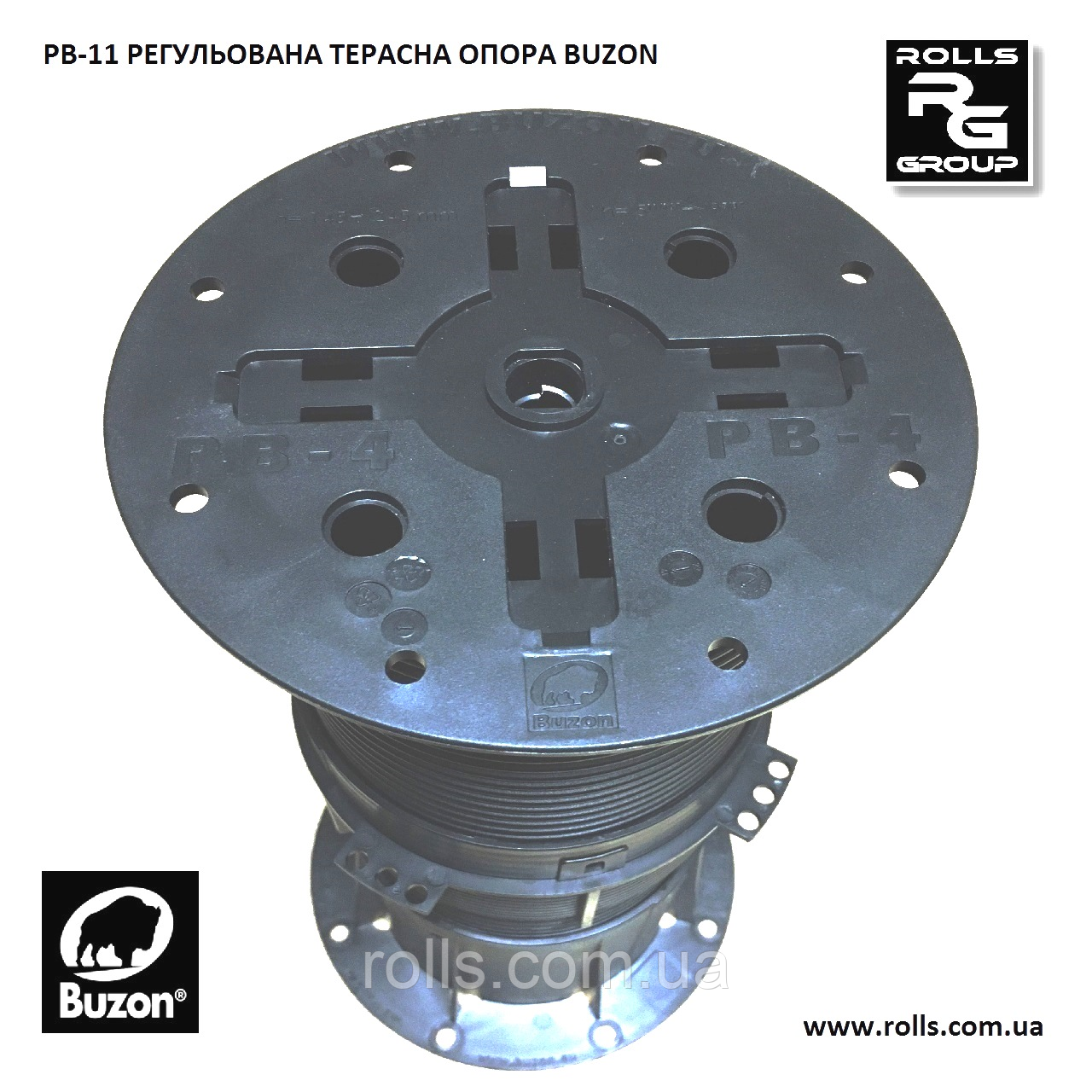 Buzon PB-10 Терасна опора регульована висота 620-845мм, без коректора ухилу, керамограніт