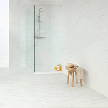 Quick-Step RAMCL40136 Білий каррарський мармур, вініловий підлогу Livyn Ambient Rigid Click