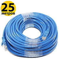 Патч-корд 25 метров, UTP, Blue, Ritar, литой, RJ45, кат.5е, витая пара, сетевой кабель для интернета