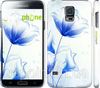 Чохол на Samsung Galaxy S5 Duos SM G900FD Квітка синій "2384c-62"