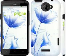 Чехол на HTC One X Цветок синий "2384c-42"