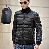 Куртка чоловіча демісезонна утеплена стьобана чорна, розміри M, L, XL, 2XL, 3XL, фото 5