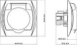 Розетка 1-а IP44 Karlik LOGO LGPB-1sp біла із заземленням кришкою шторками внутрішня 16А 250В (вологозахищена), фото 2