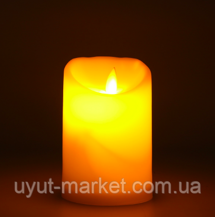 Світлодіодна електронна свічка 7,5х10,5 см, 3xAAA ефект справжнього полум'я