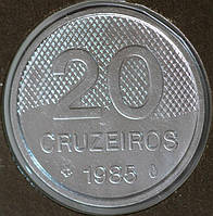 Монета Бразилии 20 крузейро 1983-85 гг.