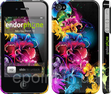 Чохол на iPhone 4 Абстрактні квіти "511c-15"