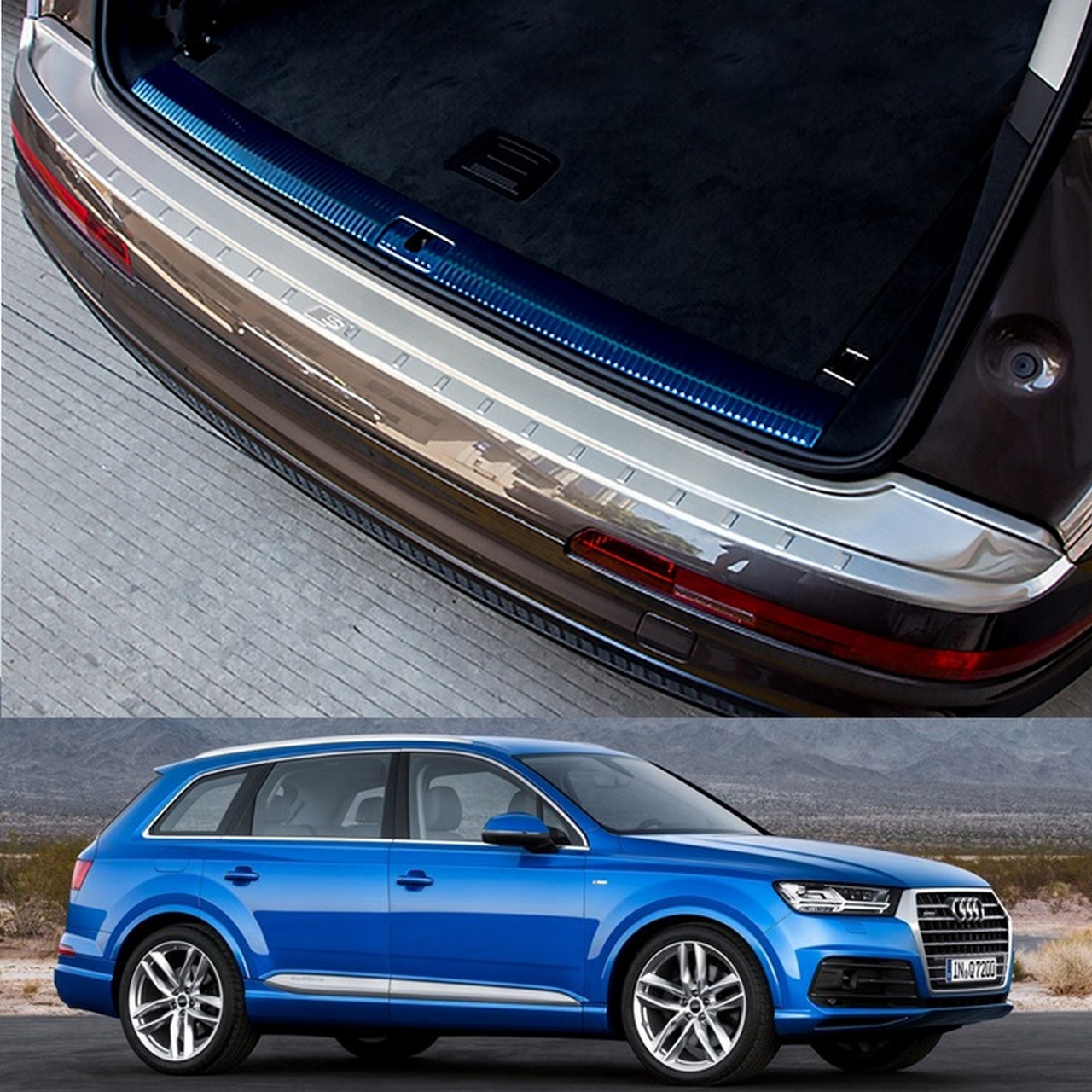 Захисна накладка S-line на задній бампер для Audi Q7 II 2015+