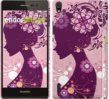 Чохол на Huawei Ascend P7 Силует дівчини "2831c-49"