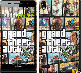 Чохол на Huawei Ascend P6 GTA 5. Collage "630c-39"