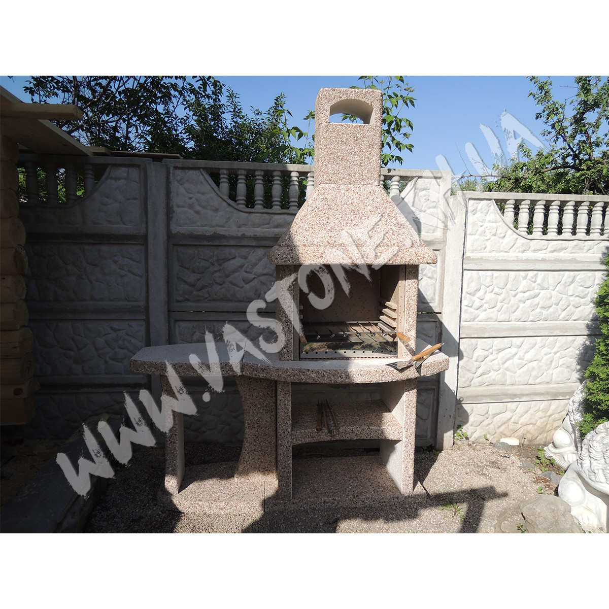 Камин барбекю садовый «Каир» со столом - фото 3 - id-p446897564