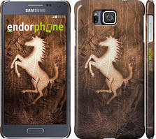 Чохол на Samsung Galaxy Alpha G850F Логотип Феррарі на шкірі "133c-65"