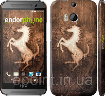 Чохол на HTC One M8 dual sim Логотип Феррарі на шкірі "133c-55"
