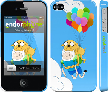 Чехол на iPhone 4s Adventure time. Finn and Jake v3 "2453c-12"
