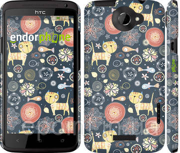 Чехол на HTC One X Котята v4 "1224c-42"