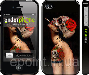 Чохол на iPhone 4 Дівчина в масці черепа "853c-15"