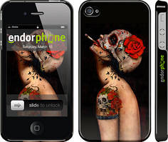 Чохол на iPhone 4 Дівчина в масці черепа "853c-15"