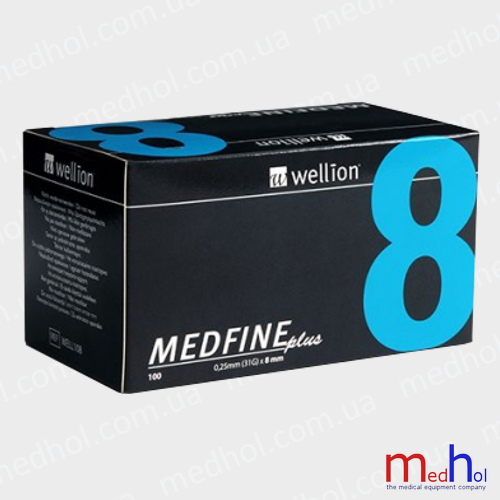 Голки для шприц ручок Wellion Medfine Plus, 8 мм No100