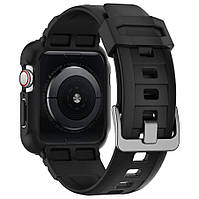Чохол з ремінцем Spigen Rugged Armor Pro для Apple Watch 44/45 mm Series 9/8/7/6/SE2/5/4 — Чорний, фото 6