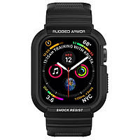 Чохол з ремінцем Spigen Rugged Armor Pro для Apple Watch 44/45 mm Series 9/8/7/6/SE2/5/4 — Чорний, фото 8