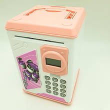 Скарбничка-сейф дитяча з кодовим замком з Годинником і UKC Робот рожевий