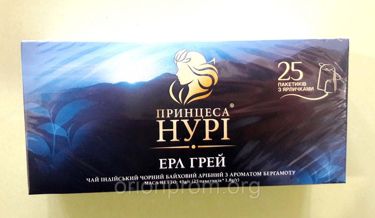 Чай Принцеса Нурі Ерл Грей 25 пакетів чорний