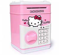 Копилка-сейф детская розовая Hello Kitty с кодовым замком электронная