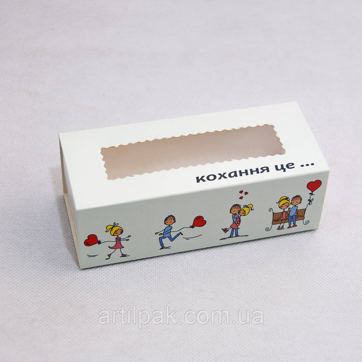 Коробка для макаронс та Hand Made з вікном Кохання це... 141*59*50, фото 1