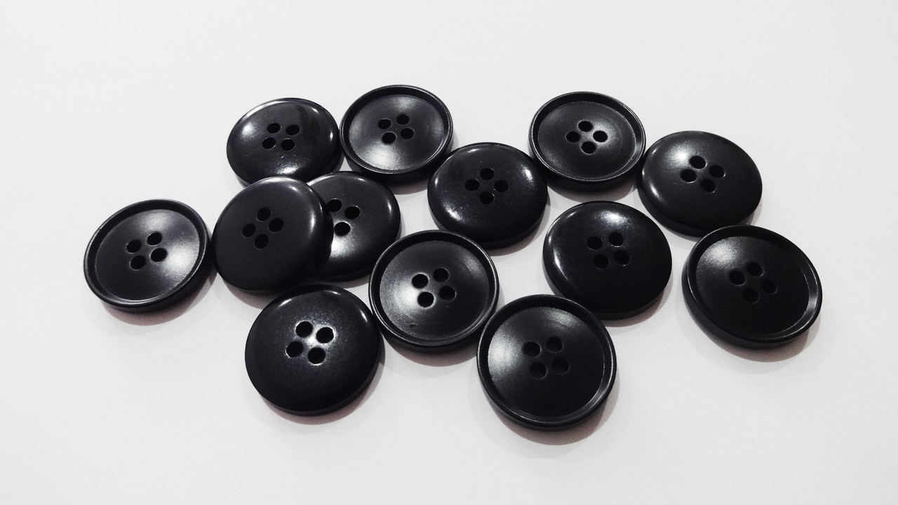 Ґудзики костюмні 22 мм чорні 4 удари, фото 1