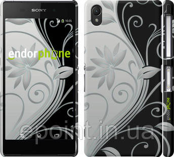 Чохол на Sony Xperia Z2 D6502/D6503 Квіти на чорно-білому тлі "8404-43"
