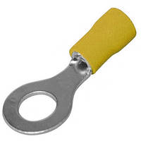 Кабельный наконечник кольцевой с изоляцией 4-6кв.мм, 48А, диам.отв.-10,5мм, жёлтый (100шт.) (RV5.5-10)