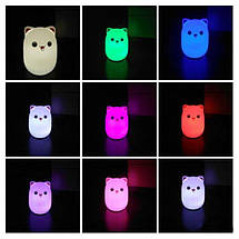 Силіконовий світильник-нічник дитячий Милий котик StreetGo, фото 3