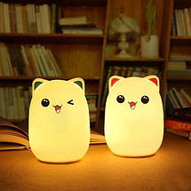 Силіконовий світильник-нічник дитячий Милий котик StreetGo, фото 2