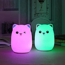 Силіконовий світильник-нічник дитячий Милий котик StreetGo, фото 4