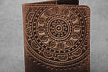 Обкладинка для паспорта, обкладинка з натуральної шкіри з тисненням "Мандала", фото 4