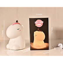 Силіконовий нічник дитячий Райдужний єдиноріг, фото 5