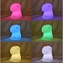 Силіконовий нічник дитячий Райдужний єдиноріг, фото 4